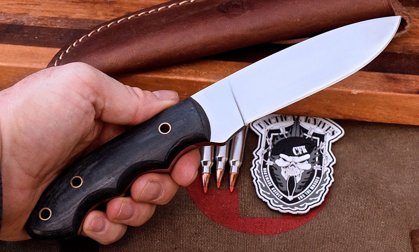 Handmade D2 Flat Grind Bushcraft Skinner Hunter Knife - Image 3