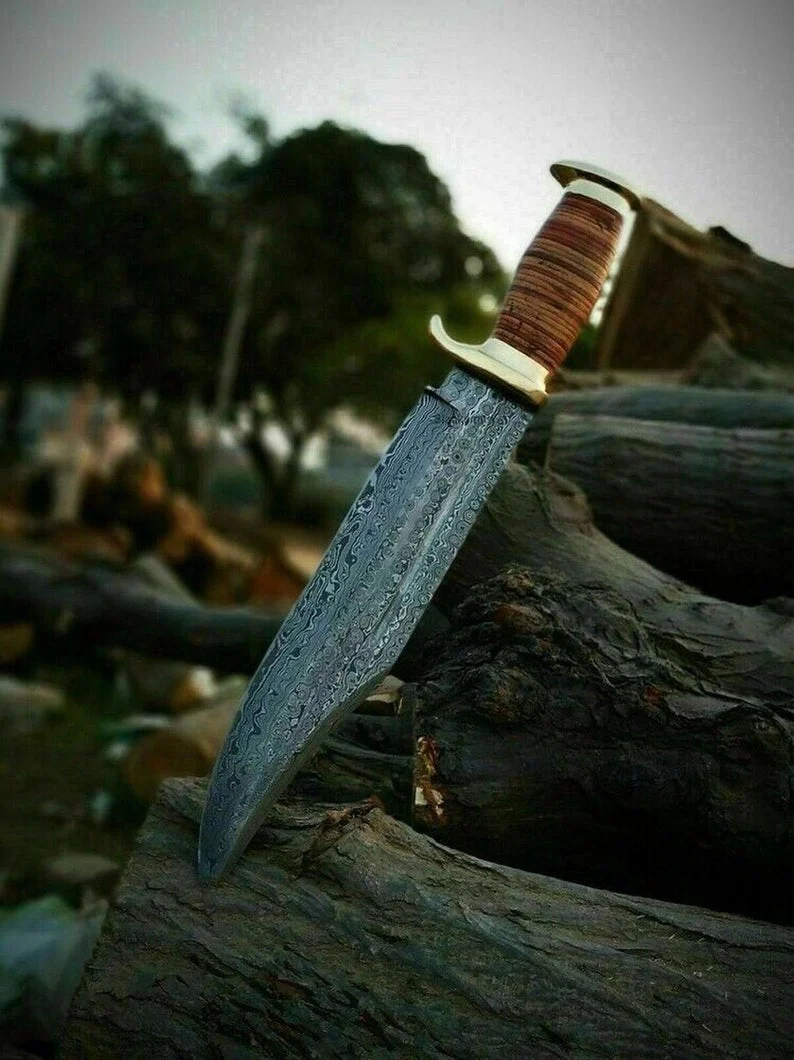 Handmade Damascus Bowie - Image 3