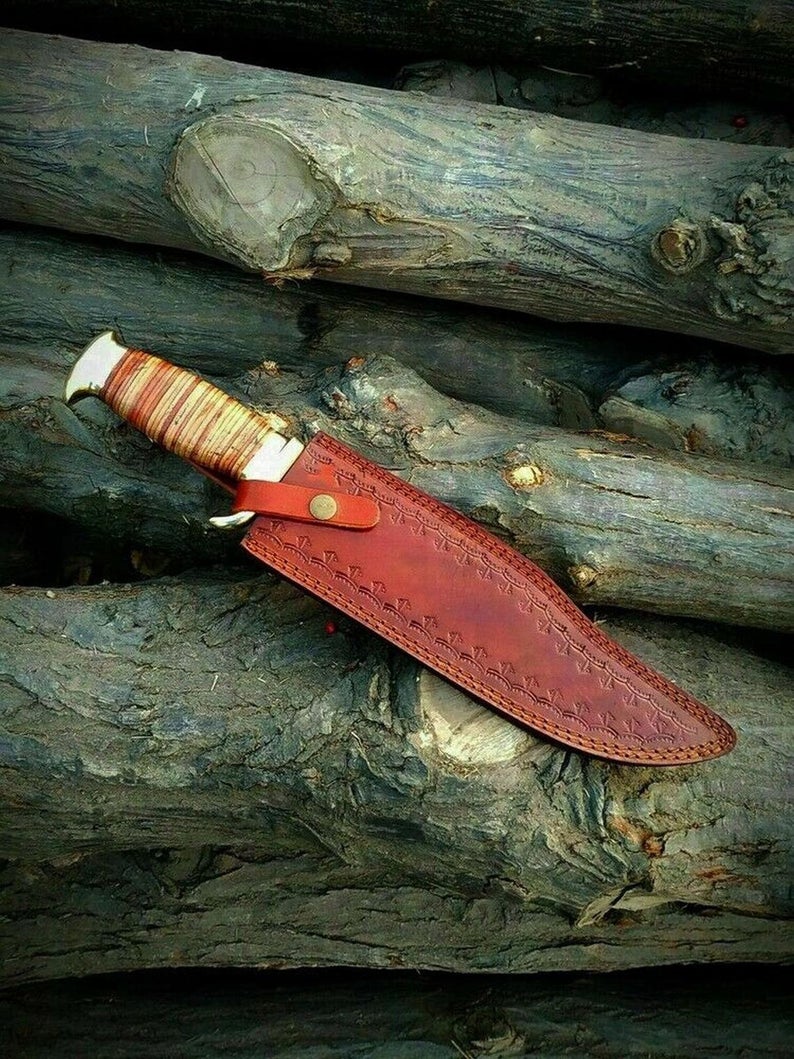 Handmade Damascus Bowie - Image 4