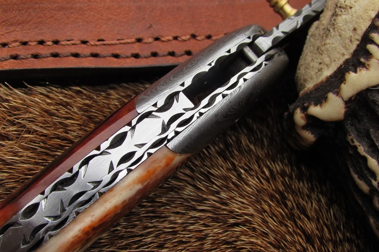 Handmade Damascus Pocket Knife - Image 2