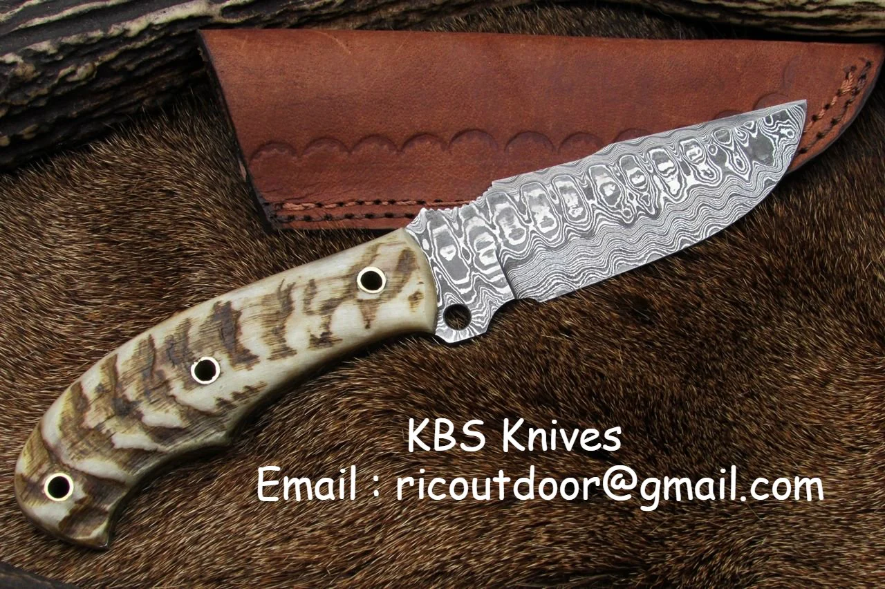 Handmade Damascus Skinning Knife - Image 2