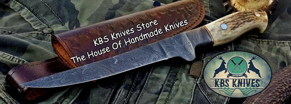 Handmade Damascus Steel Fillet Boning Knife with Antler Horn and Damascus Bolster Handle - Image 5
