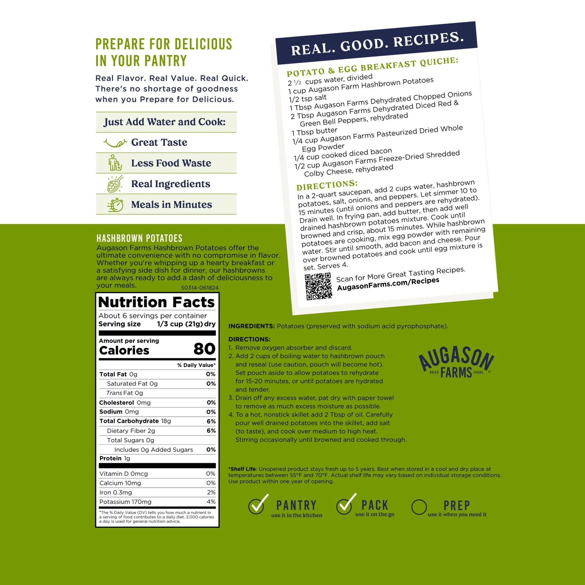 Hashbrown Potatoes Pouch, 6 Servings - Image 3