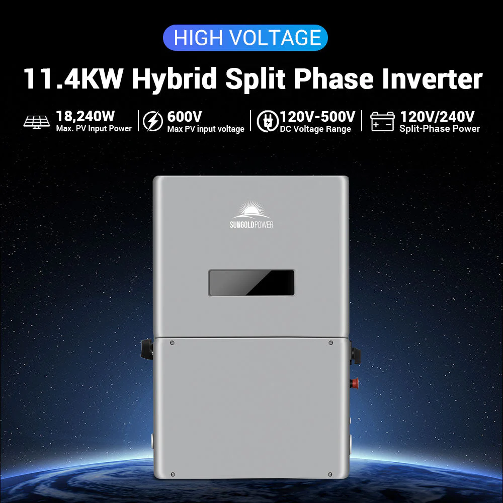 High Voltage 11.4KW Hybrid Split Phase Inverter with APS Transmitter SG11.4KHB-HV - Image 2
