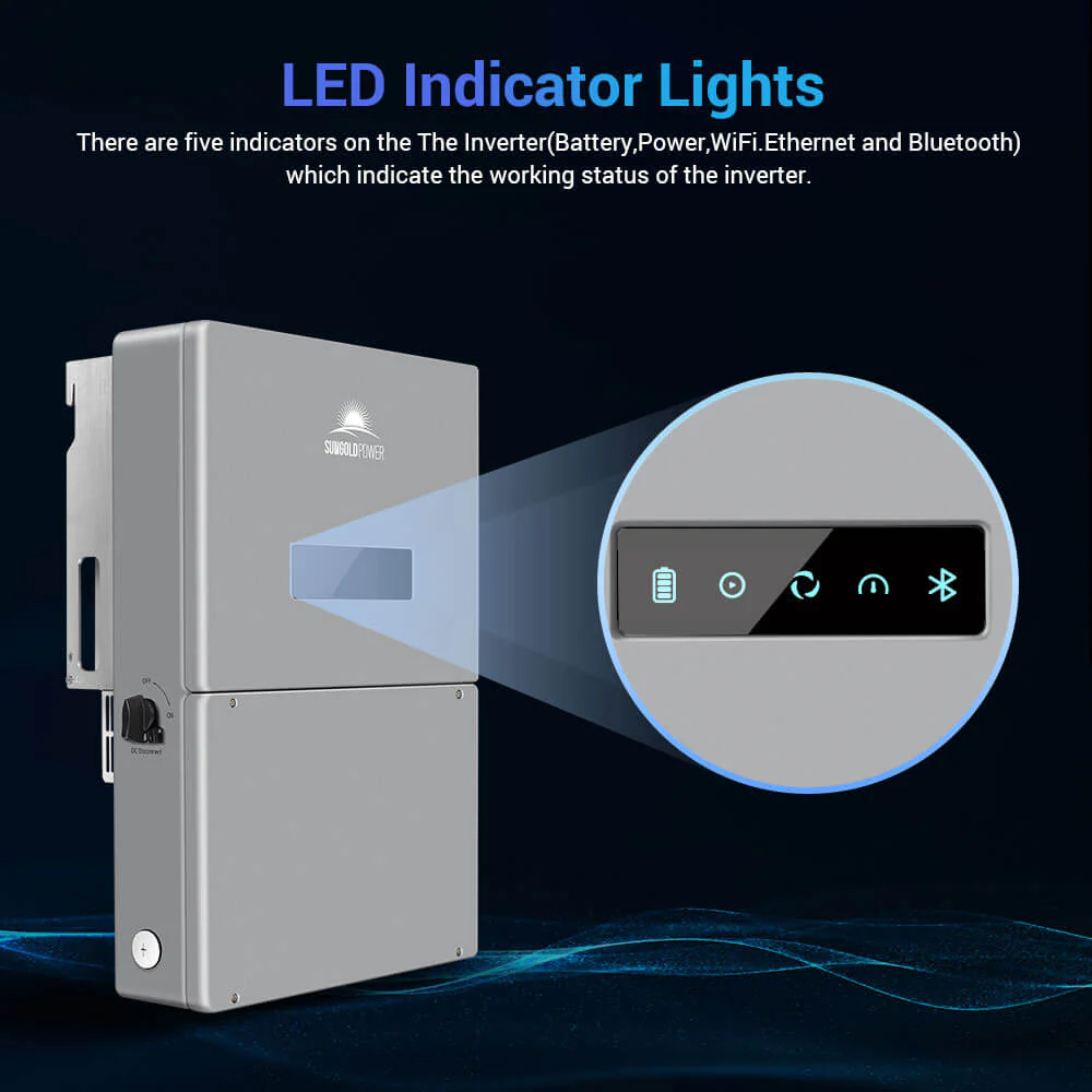 High Voltage 11.4KW Hybrid Split Phase Inverter with APS Transmitter SG11.4KHB-HV - Image 3