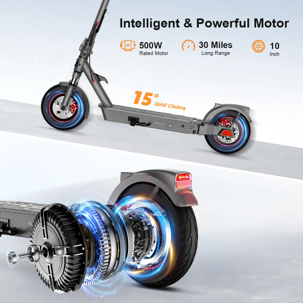 HOVSCO Felicity 10" Folding Electric Scooter For Adult - Image 4