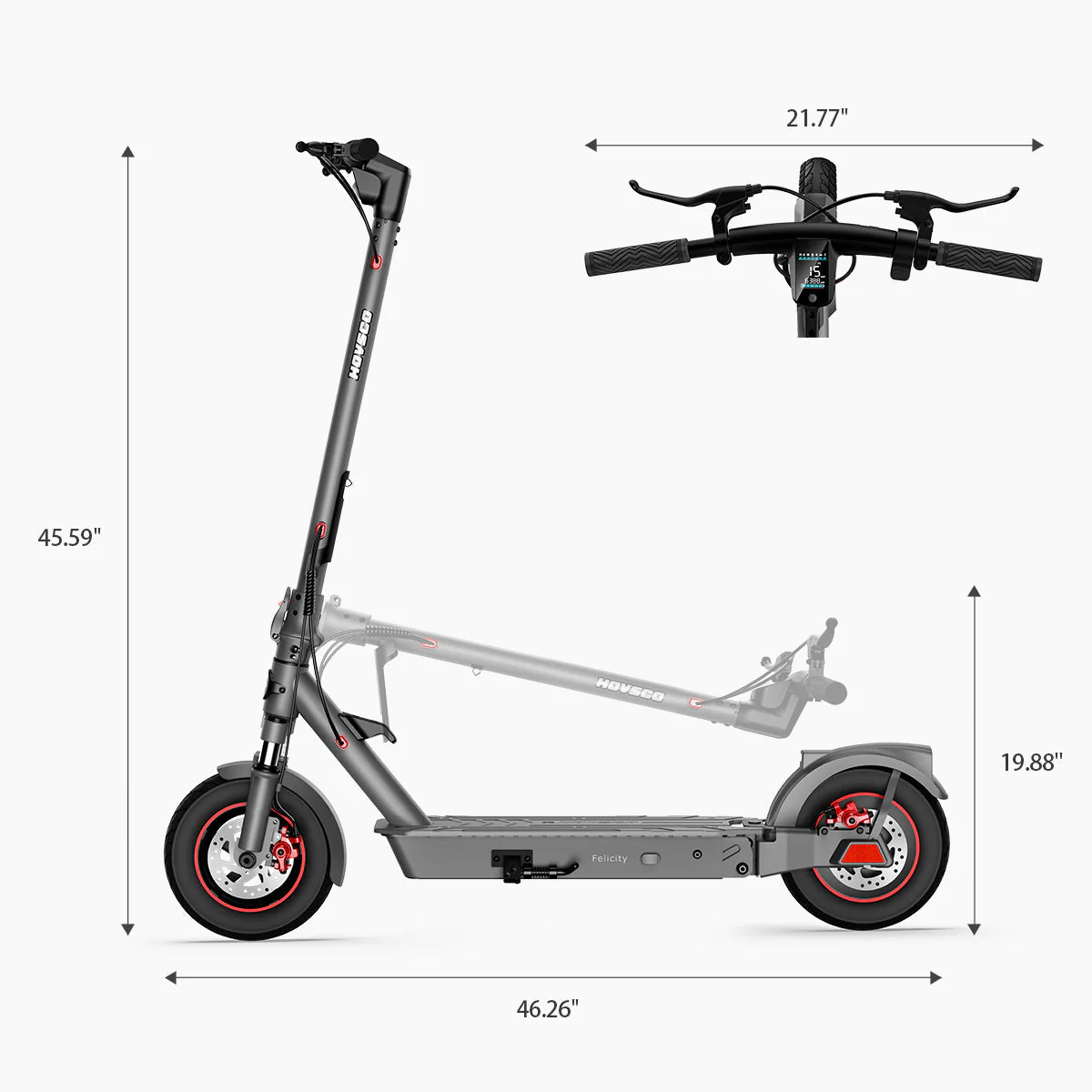 HOVSCO Felicity 10" Folding Electric Scooter For Adult - Image 5