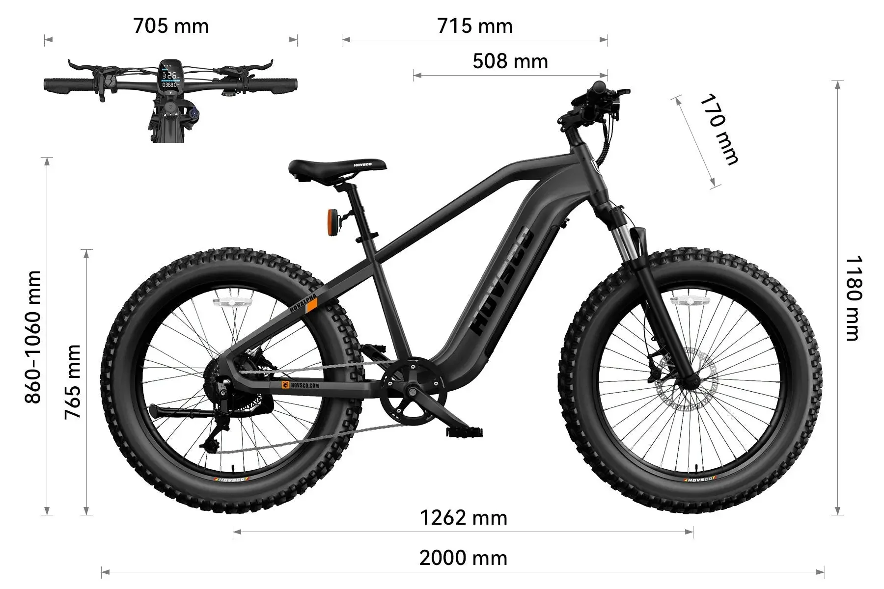 HOVSCO HovAlpha 26" Fat Tire Electric Bike - Image 13