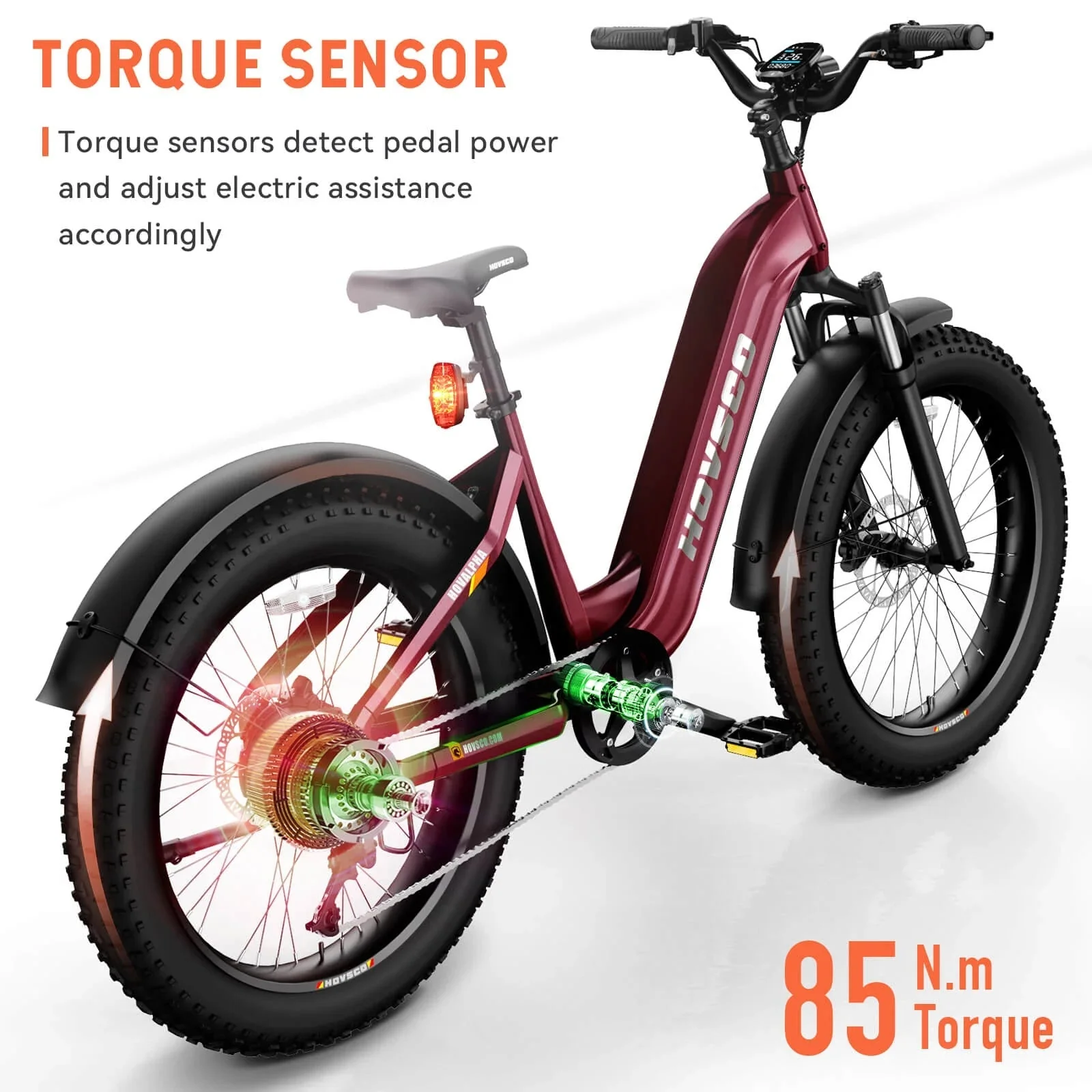 HOVSCO HovAlpha 26" Step-Thru Fat Tire Ebike - Image 4
