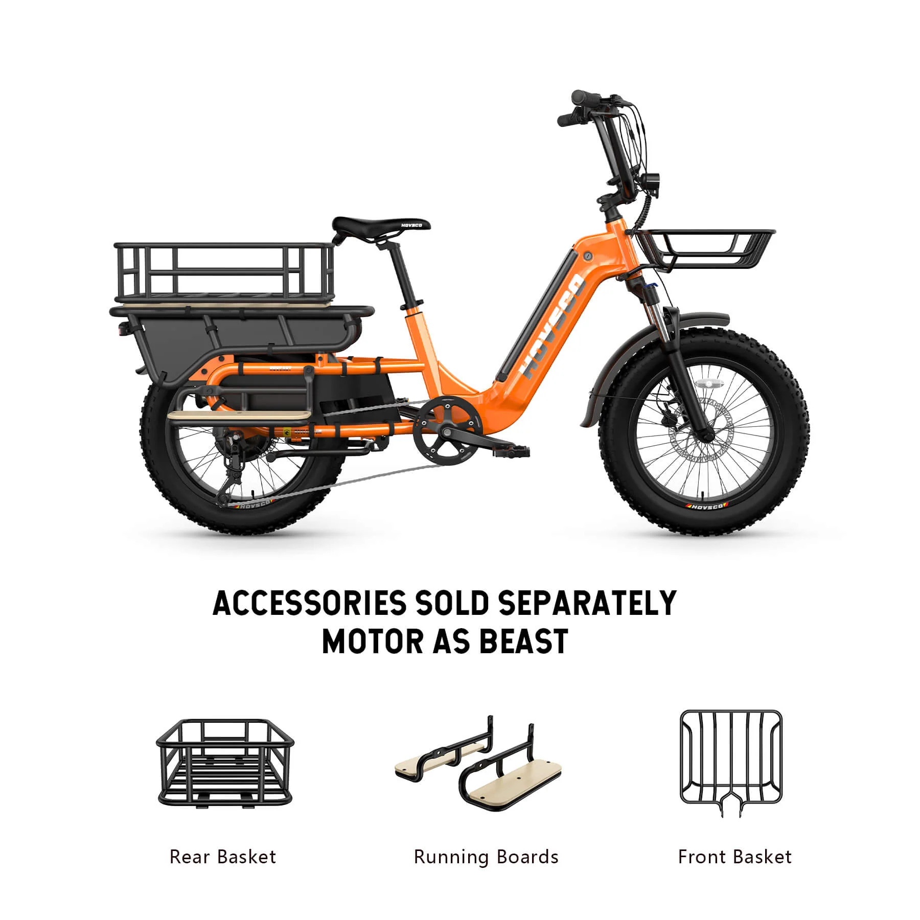 HOVSCO HovCart 20“ Step-Thru Electric Fat Tire Cargo Bike - Image 11