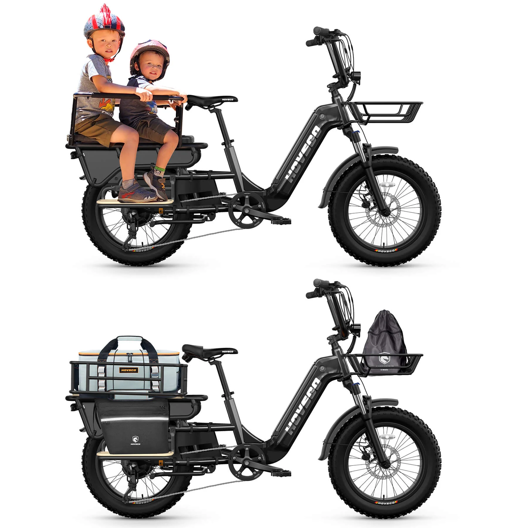 HOVSCO HovCart 20“ Step-Thru Electric Fat Tire Cargo Bike - Image 12