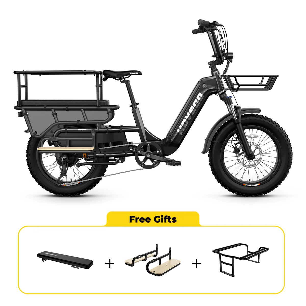 HOVSCO HovCart 20“ Step-Thru Electric Fat Tire Cargo Bike - Image 14