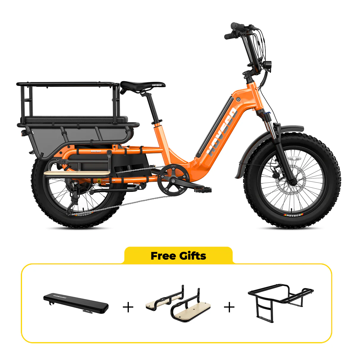 HOVSCO HovCart 20“ Step-Thru Electric Fat Tire Cargo Bike - Image 15