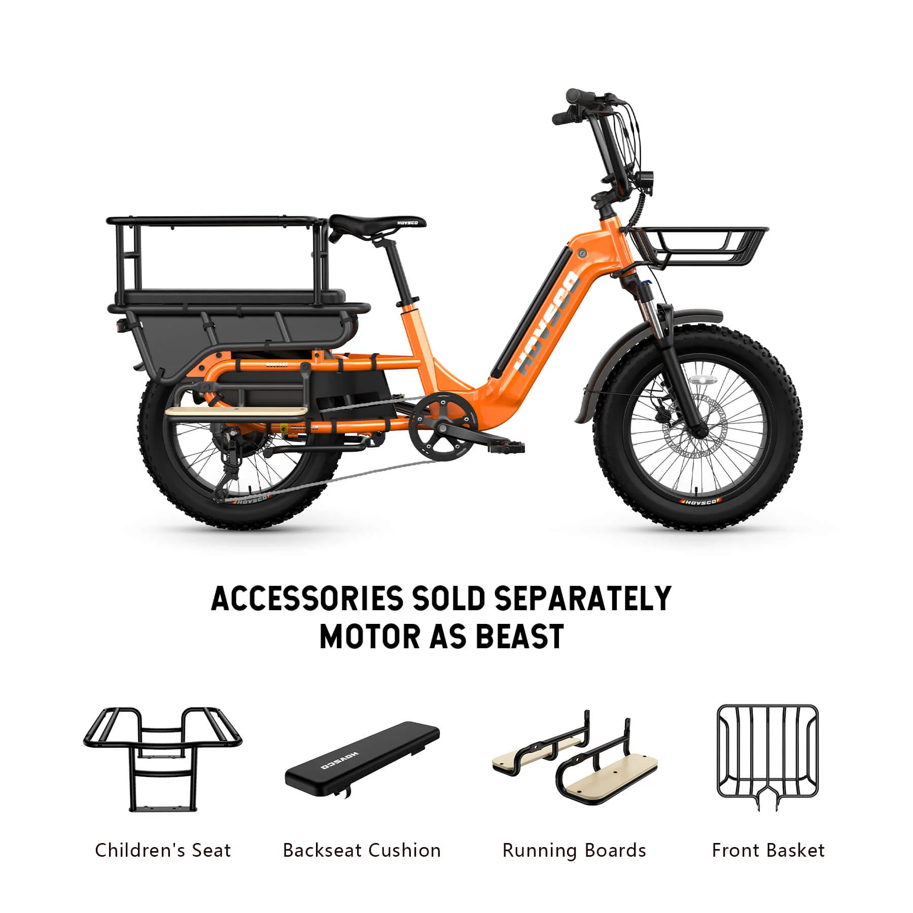HOVSCO HovCart 20“ Step-Thru Electric Fat Tire Cargo Bike - Image 7