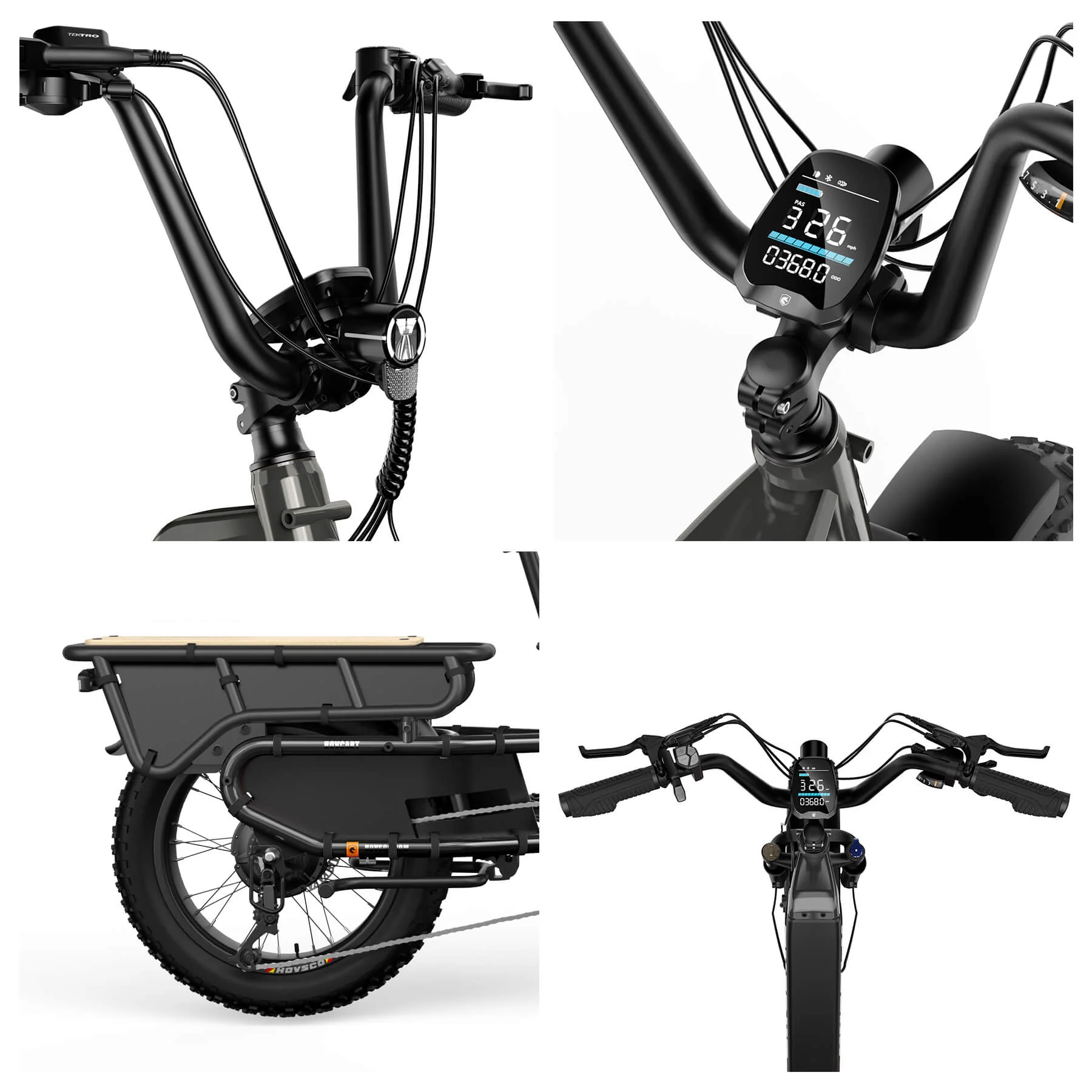 HOVSCO HovCart 20“ Step-Thru Electric Fat Tire Cargo Bike - Image 8
