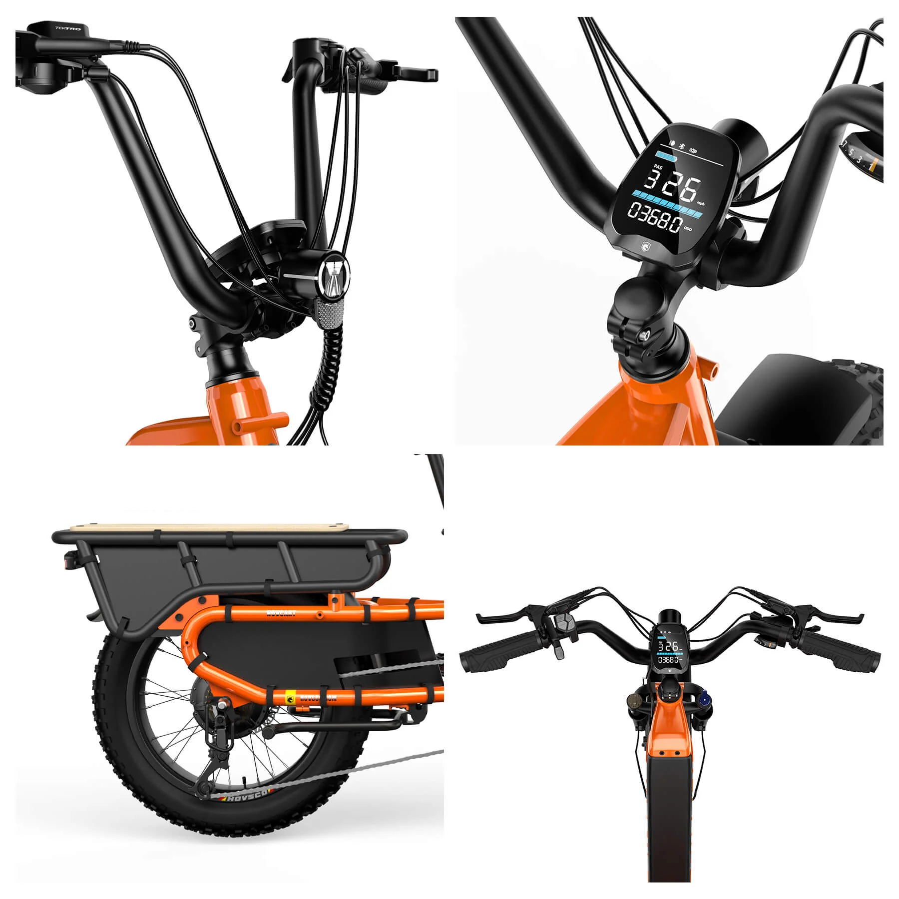 HOVSCO HovCart 20“ Step-Thru Electric Fat Tire Cargo Bike - Image 9