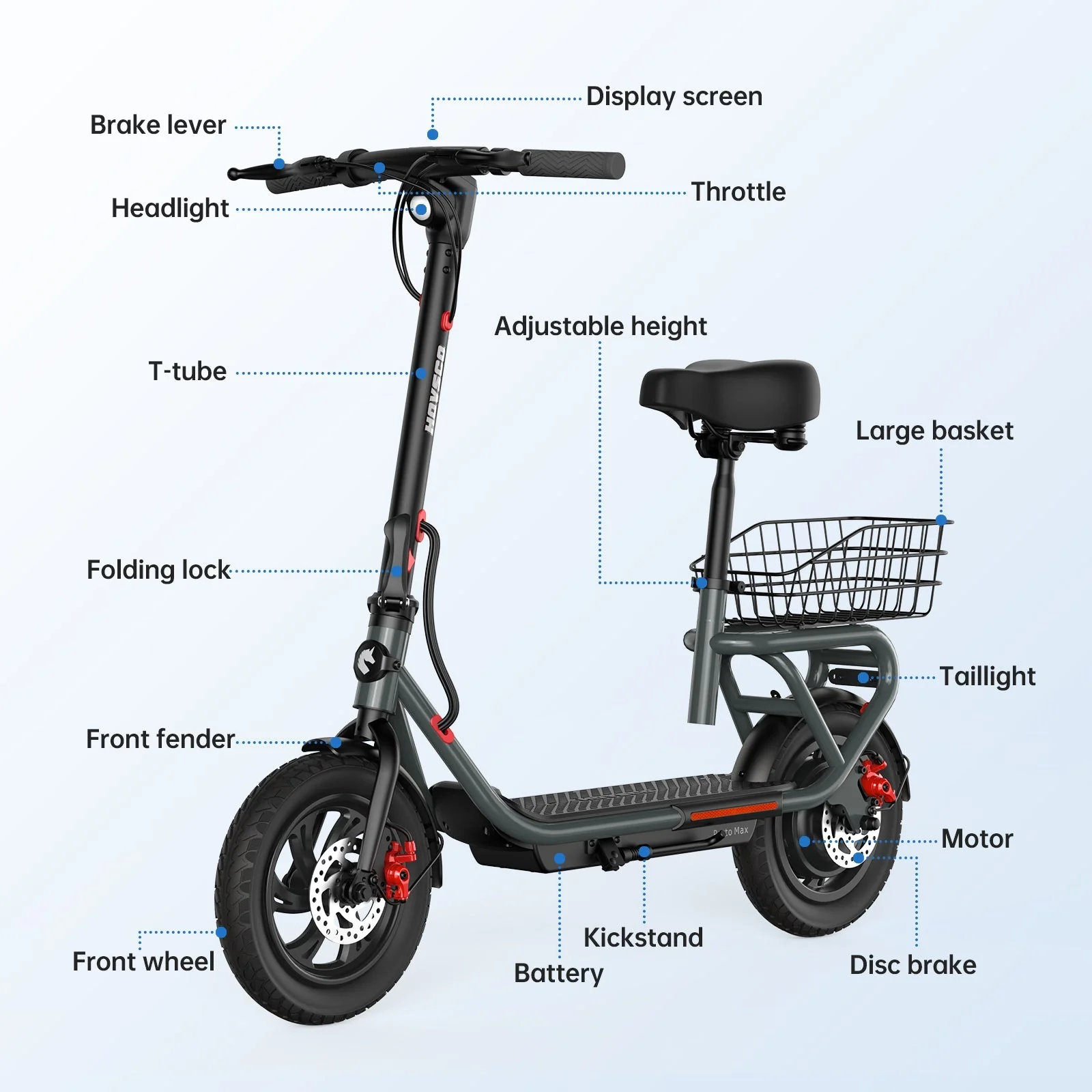HOVSCO Porto Max Electric Scooter For Commute & Grocery Shopping - Image 11