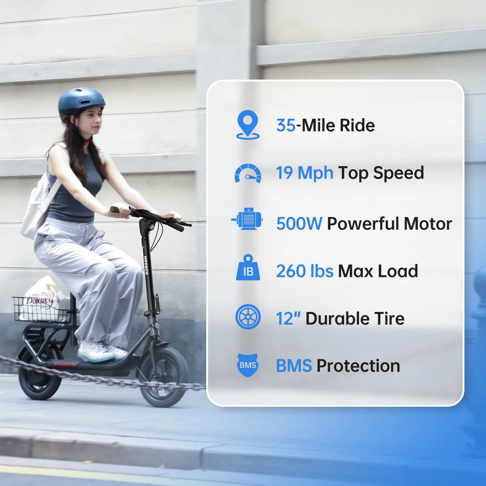HOVSCO Porto Max Electric Scooter For Commute & Grocery Shopping - Image 5
