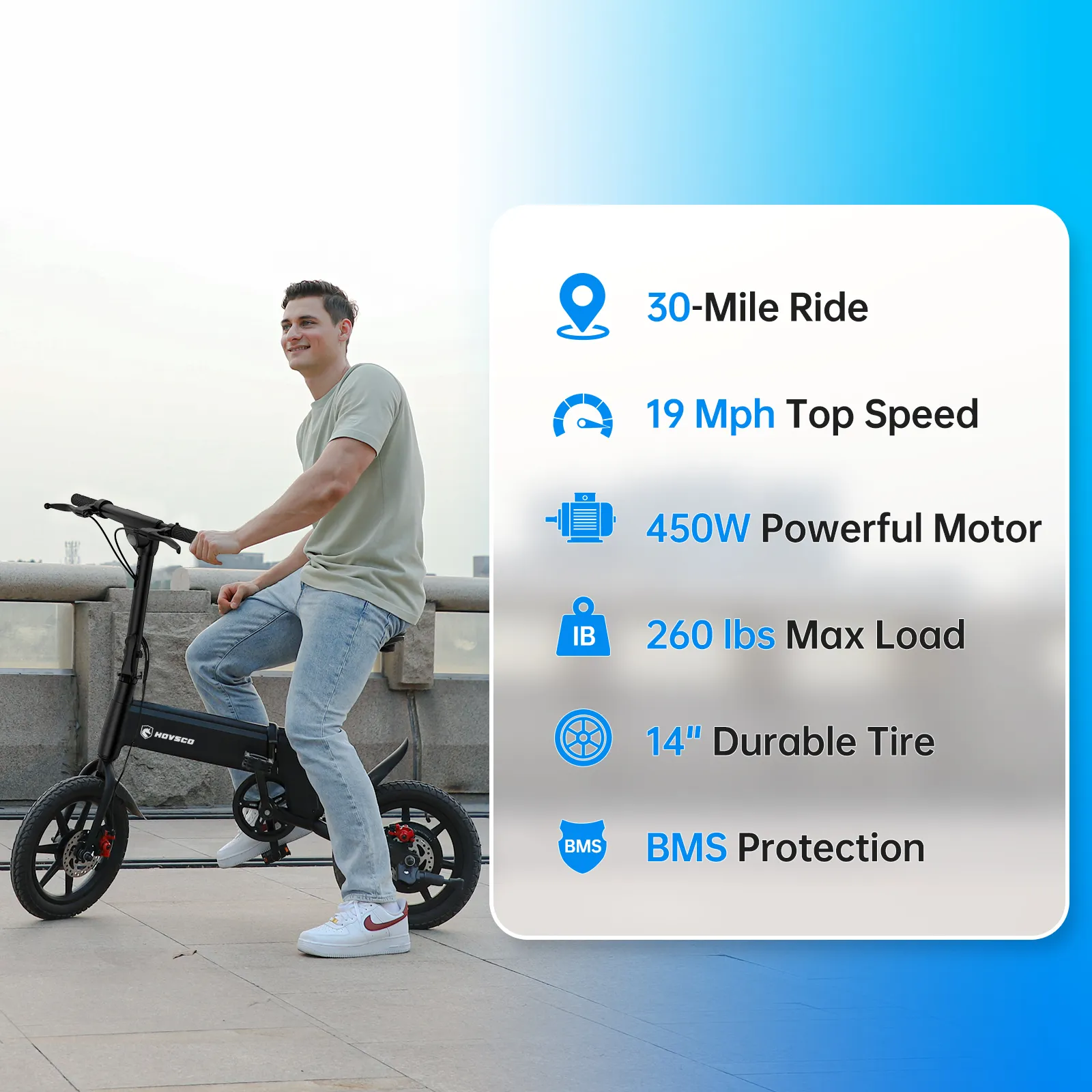 HOVSCO Sync Max 14" Folding Electric Bike - Image 8