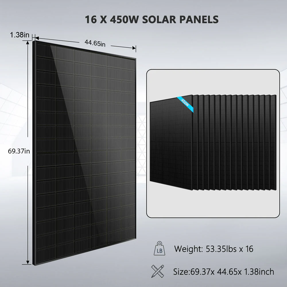 Hybrid Solar Kit 11.4KW 48V Split Phase 20.48KWH/51.2KWH Lithium Battery 450 Watt Solar Panel (Optional) SGH-11N2E/ SGH-11N5E - Image 14