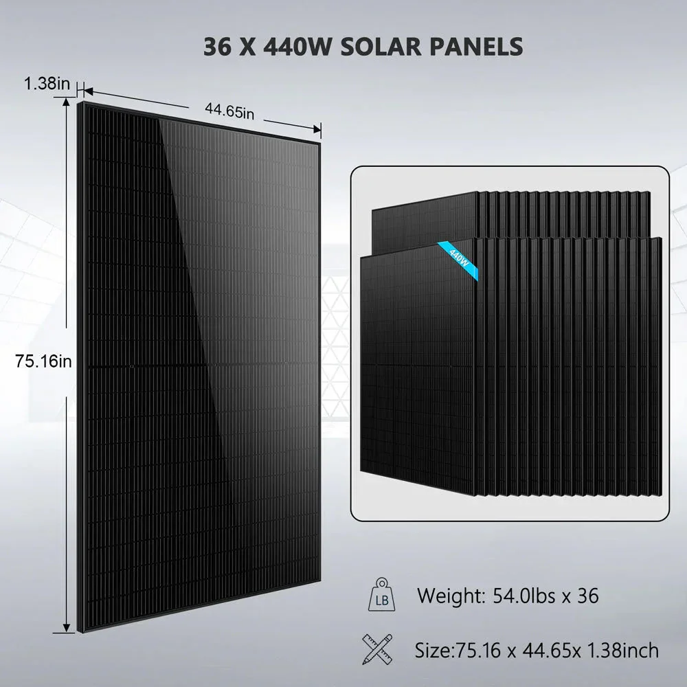 Hybrid Solar Kit 11.4KW 48V Split Phase 51.2 KWH Lithium Battery 36 X 450 Watt Solar Panel SGH-11N5E - Image 6