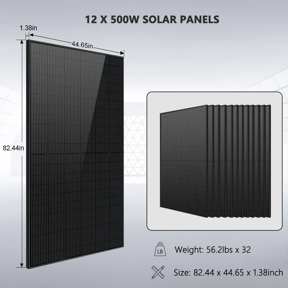 Hybrid Solar Kit 7.6KW 48V Split Phase 15.36KWH/30.72KWH Lithium Battery 415/ 500 Watt Solar Panel SGH-7.6N3E/ SGH-7.6DN6E - Image 4