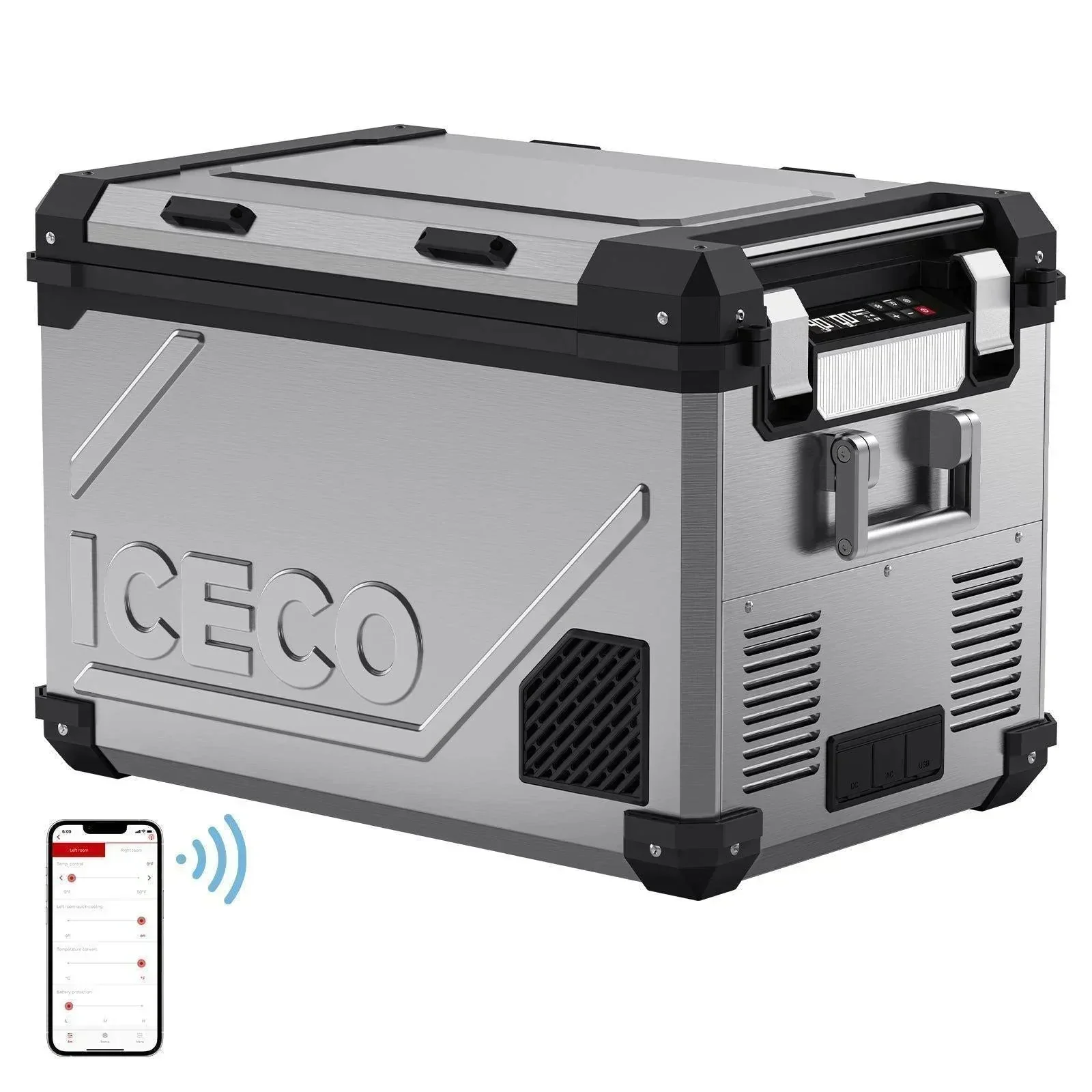 ICECO APL55 58QT Dual Zone 12 Volt Fridge Refrigerator + Magnetic Battery - Image 2