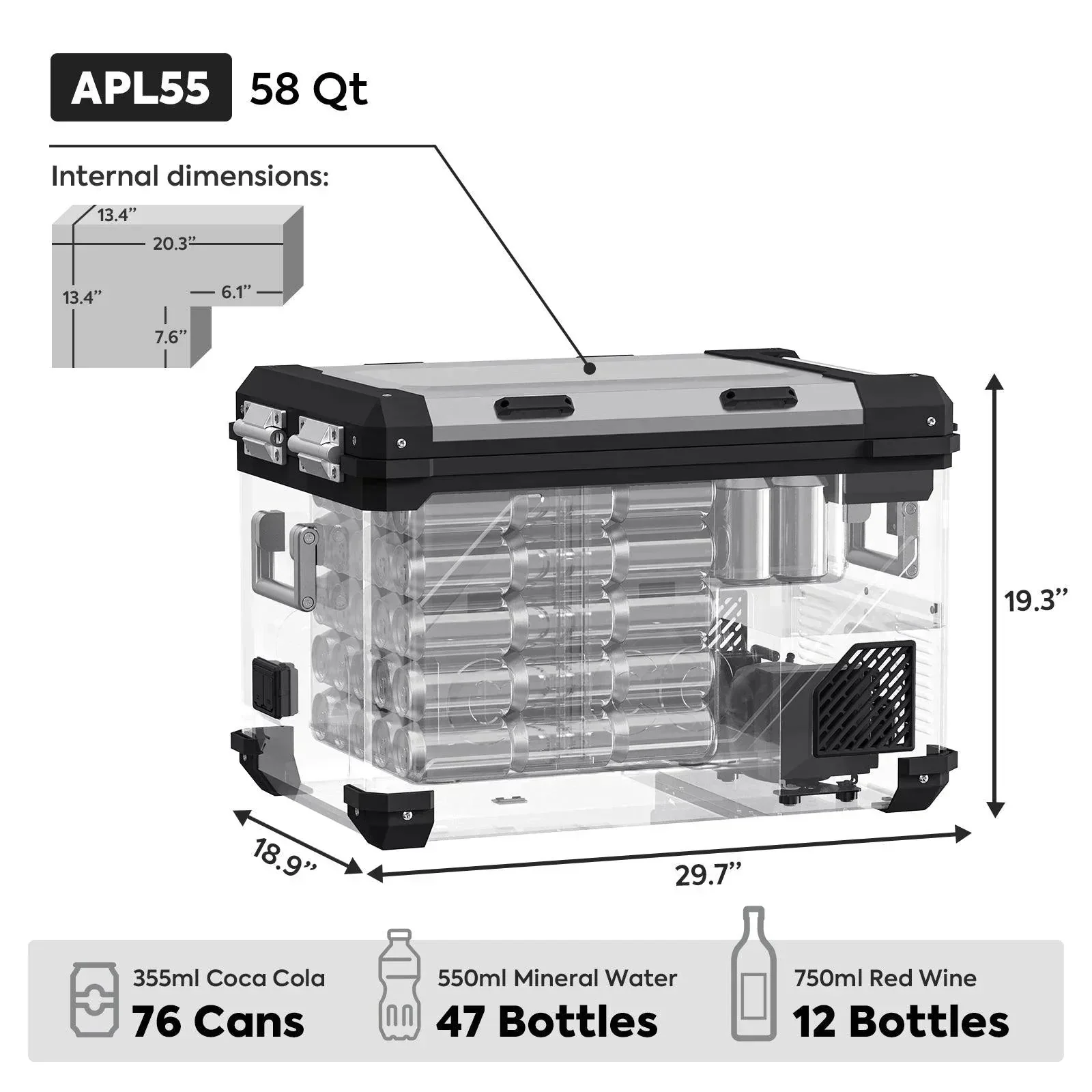 ICECO APL55-Silver Dual Zone 12 Volt Fridge - Image 5