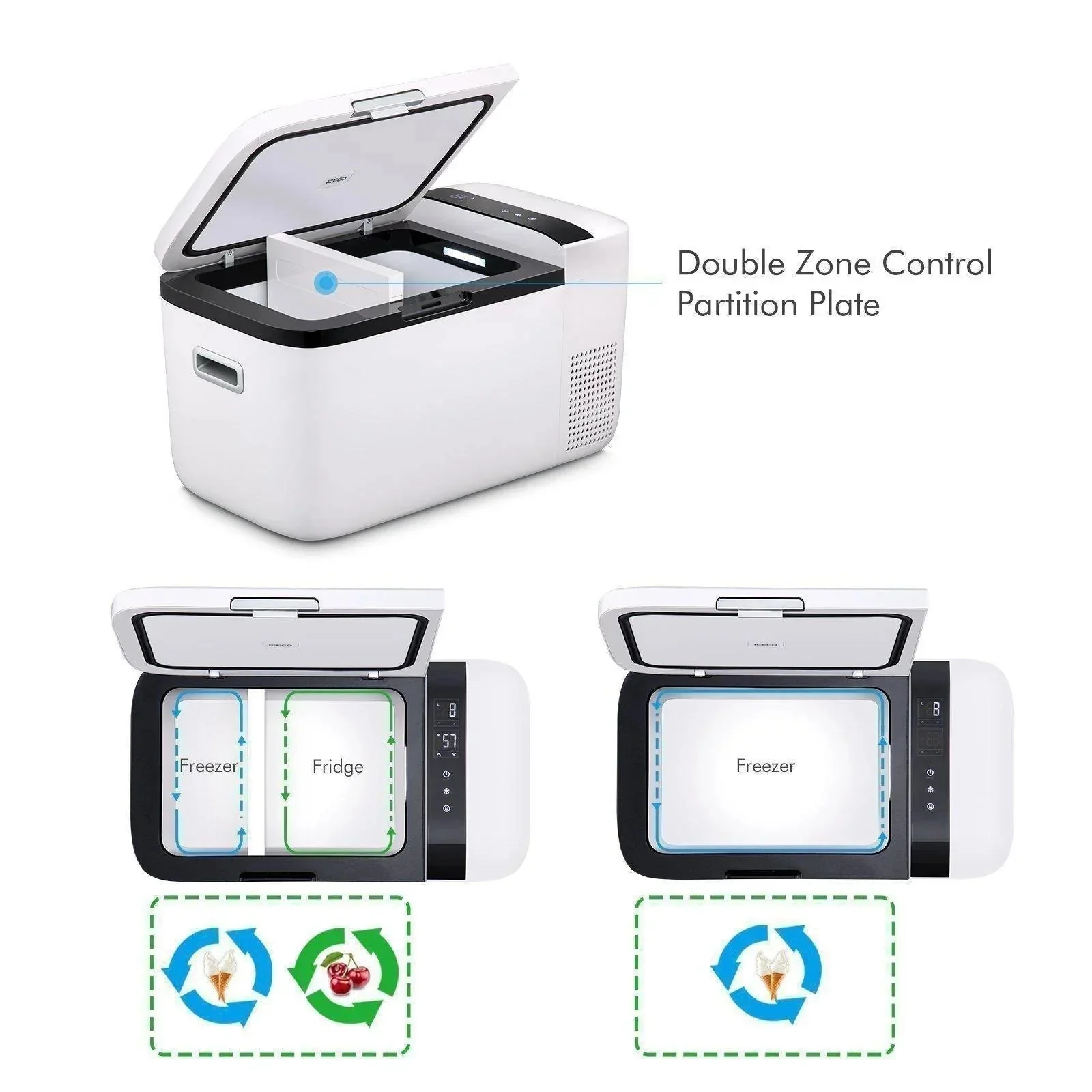 ICECO GO20 21QT Dual Zone 12V Portable Freezer (White) (SC) - Image 5
