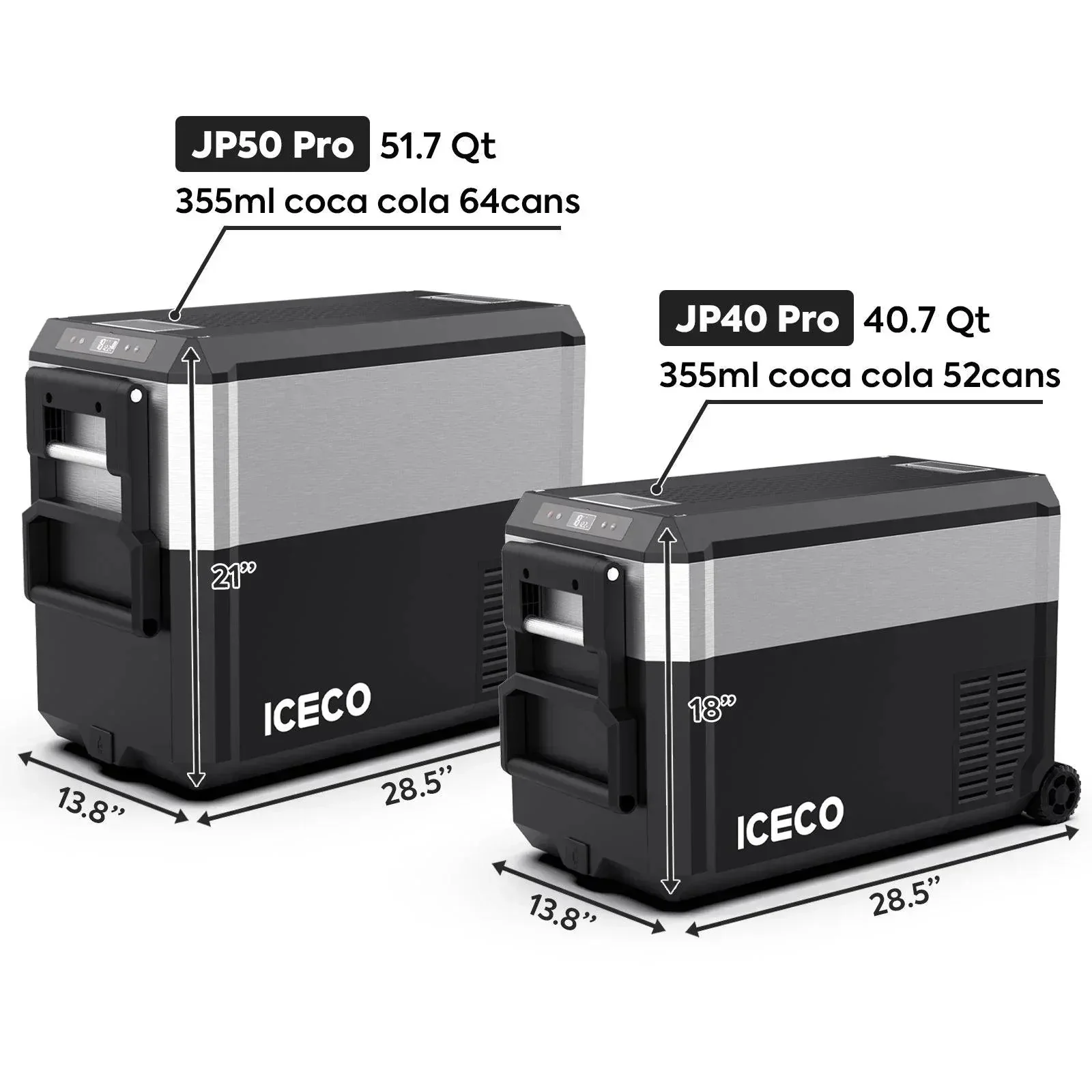 ICECO JP Pro Series 40/50L Wheeled Portable Freezer Car Fridge With Cover - Image 3
