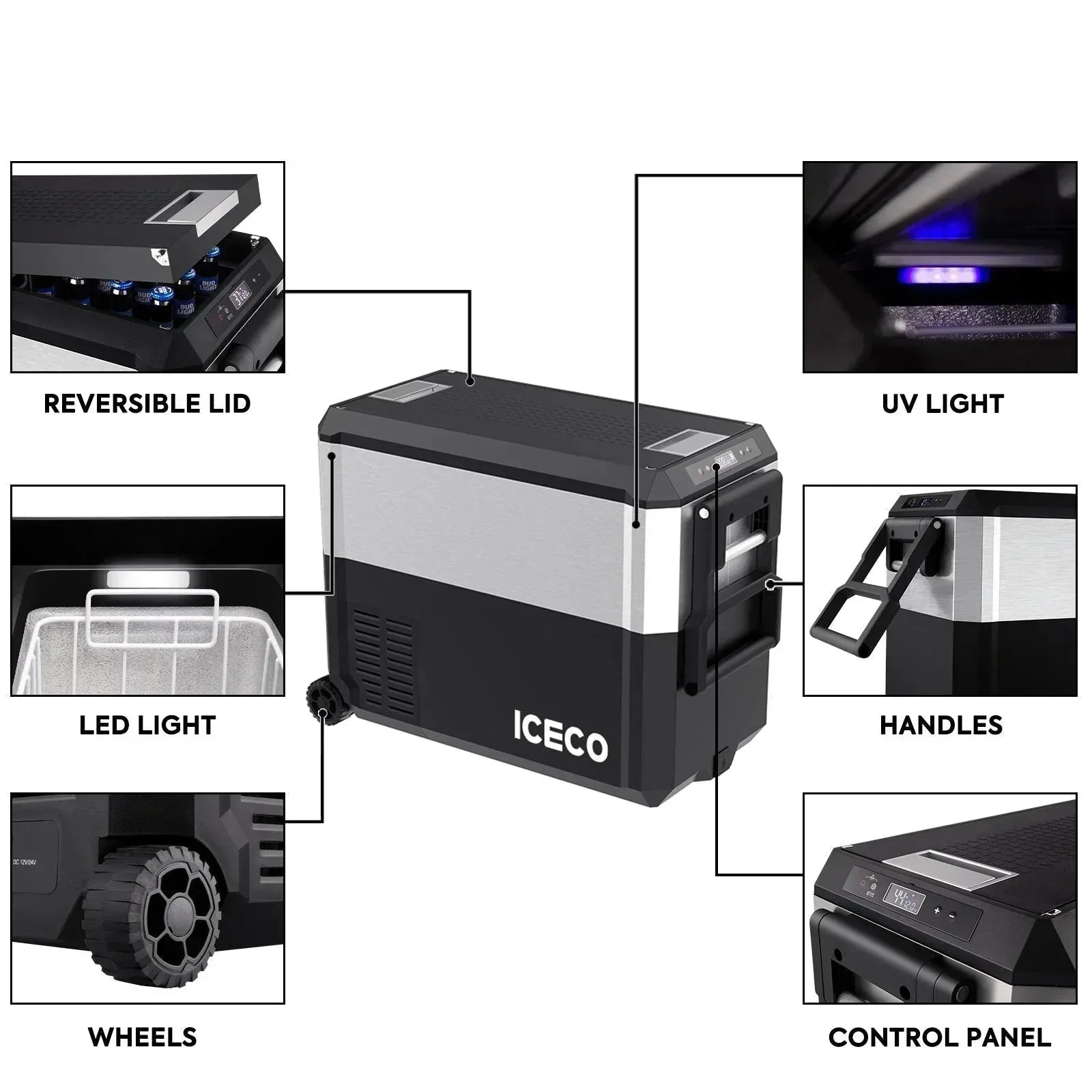 ICECO JP Pro Series 40/50L Wheeled Portable Freezer Car Fridge With Cover - Image 7