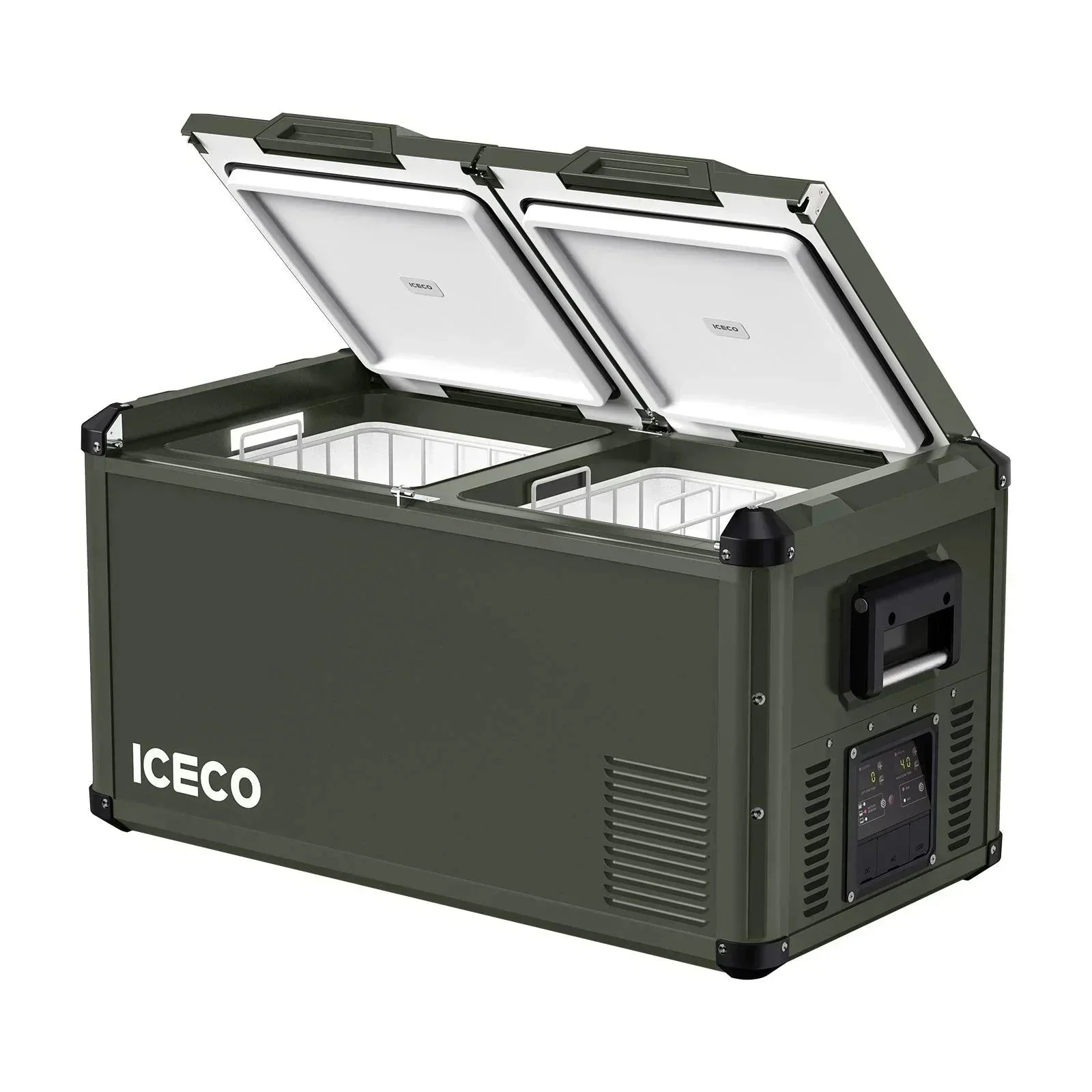ICECO VL75ProD 79.2QT Olive 12V Heavy Duty Metal Fridge Freezer - Image 3