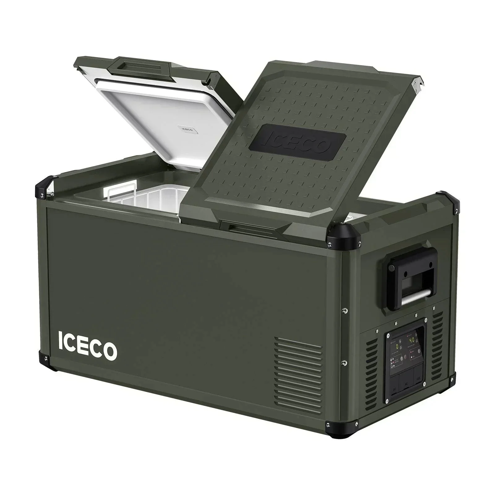 ICECO VL75ProD 79.2QT Olive 12V Heavy Duty Metal Fridge Freezer - Image 4