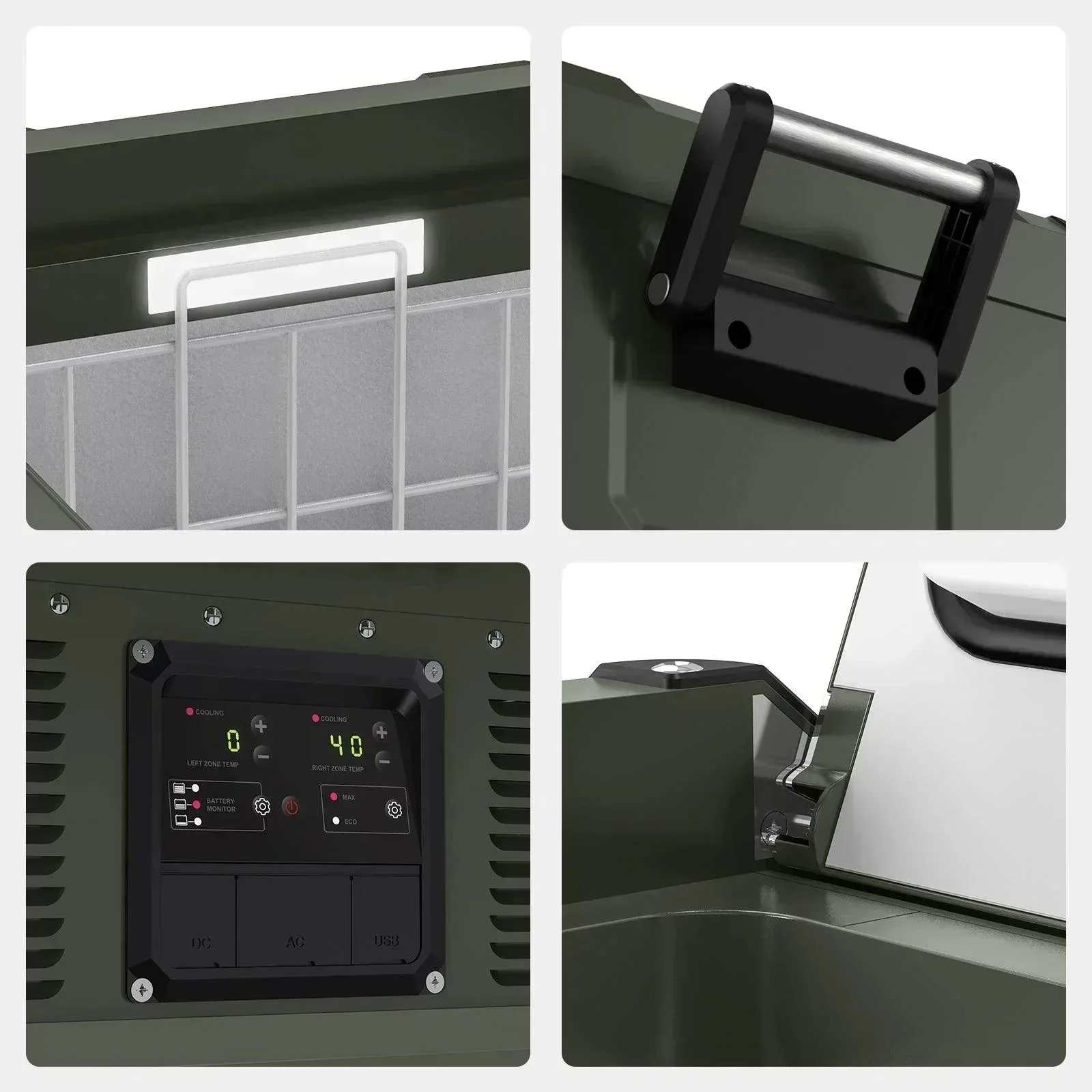 ICECO VL75ProD 79.2QT Olive 12V Heavy Duty Metal Fridge Freezer - Image 5