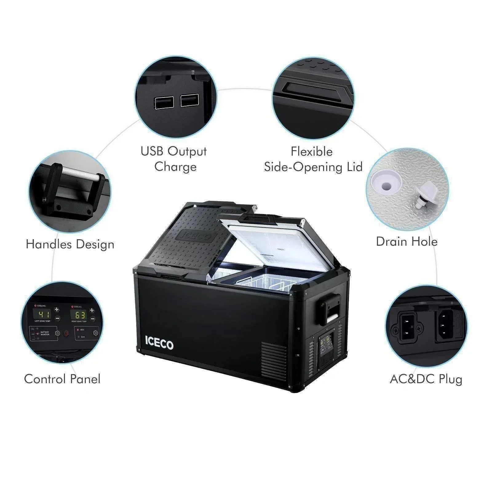 ICECO VL90ProD 95QT Dual Zone RV 12 Colt Fridge Plug in Cooler - Image 6