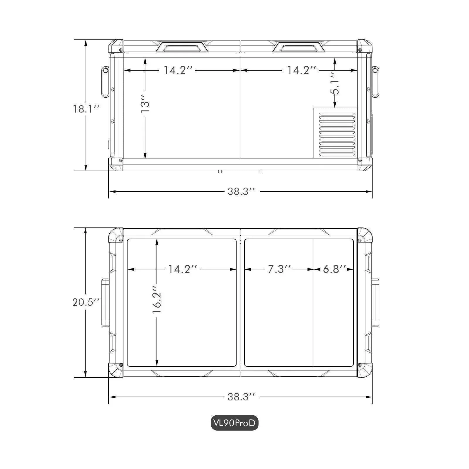 ICECO VL90ProD 95QT Dual Zone RV 12 Colt Fridge Plug in Cooler - Image 9