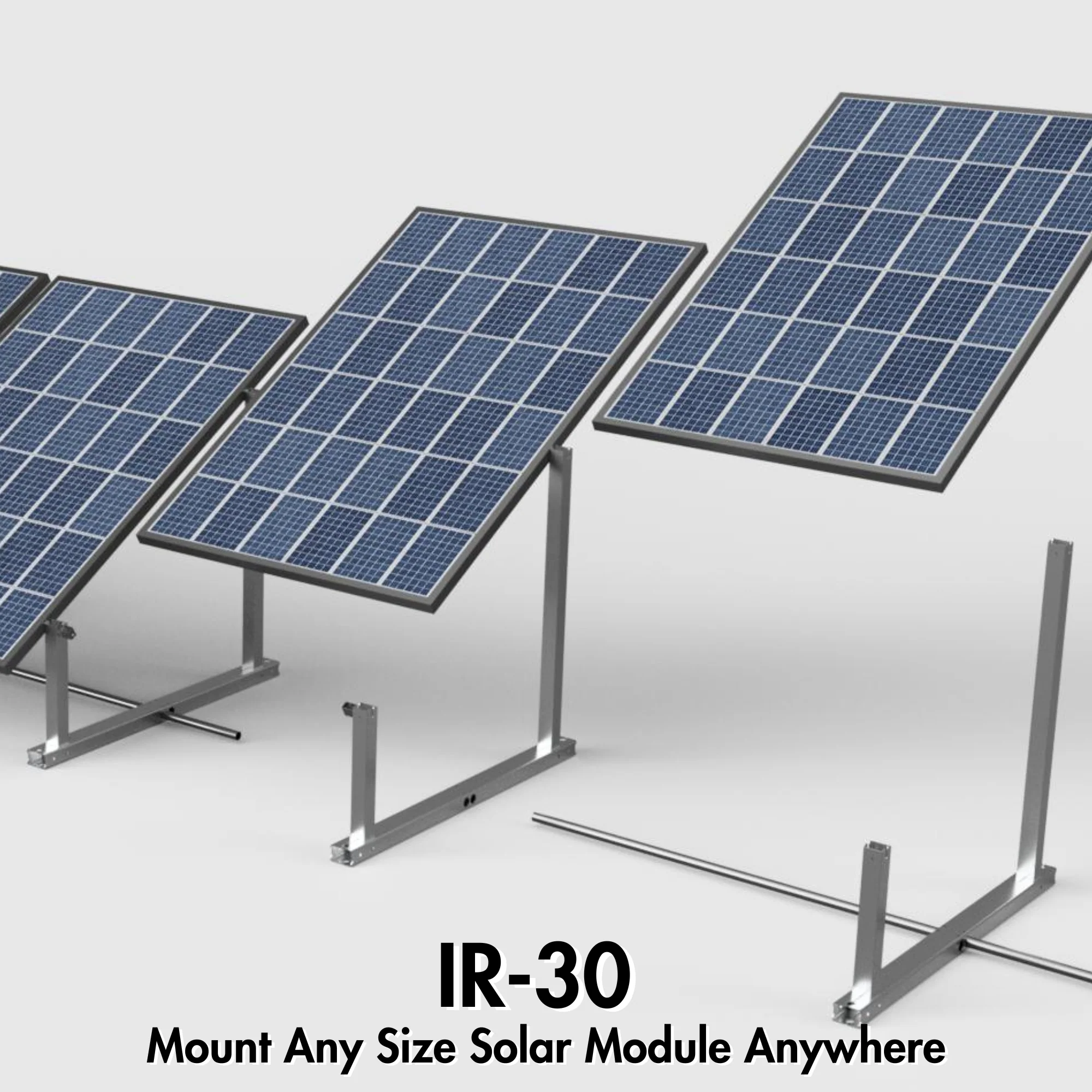 IntegraRack IR-30 Solar Panel Ground Mount | 30 Degree Angle | Aircraft Grade Aluminum - Image 2