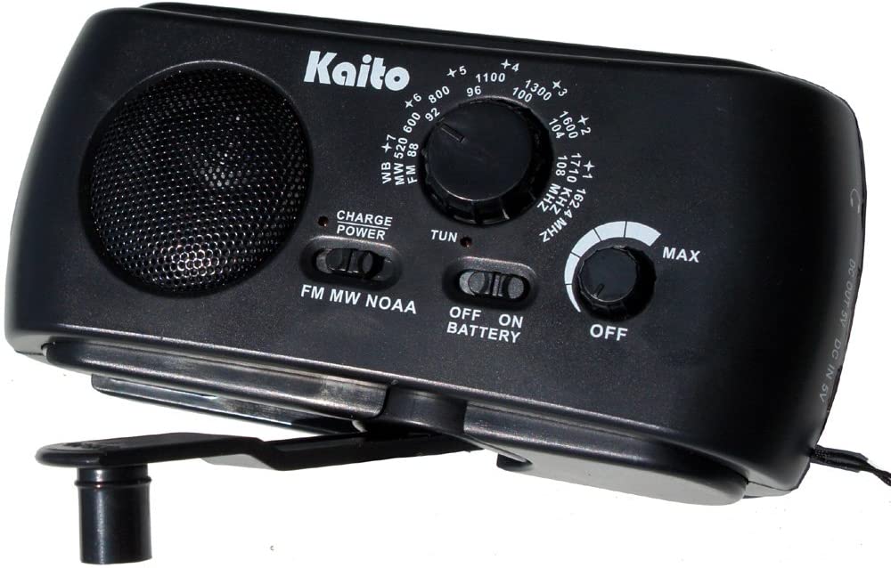 Kaito KA332W Portable Hand Crank Solar AM/FM NOAA Weather Radio Black - Image 5