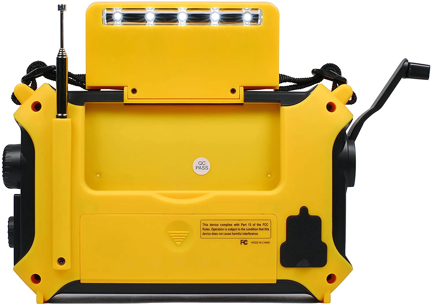 Kaito KA500 Voyager Solar Crank Emergency Weather Alert Radio with Adapter, Yellow - Image 7