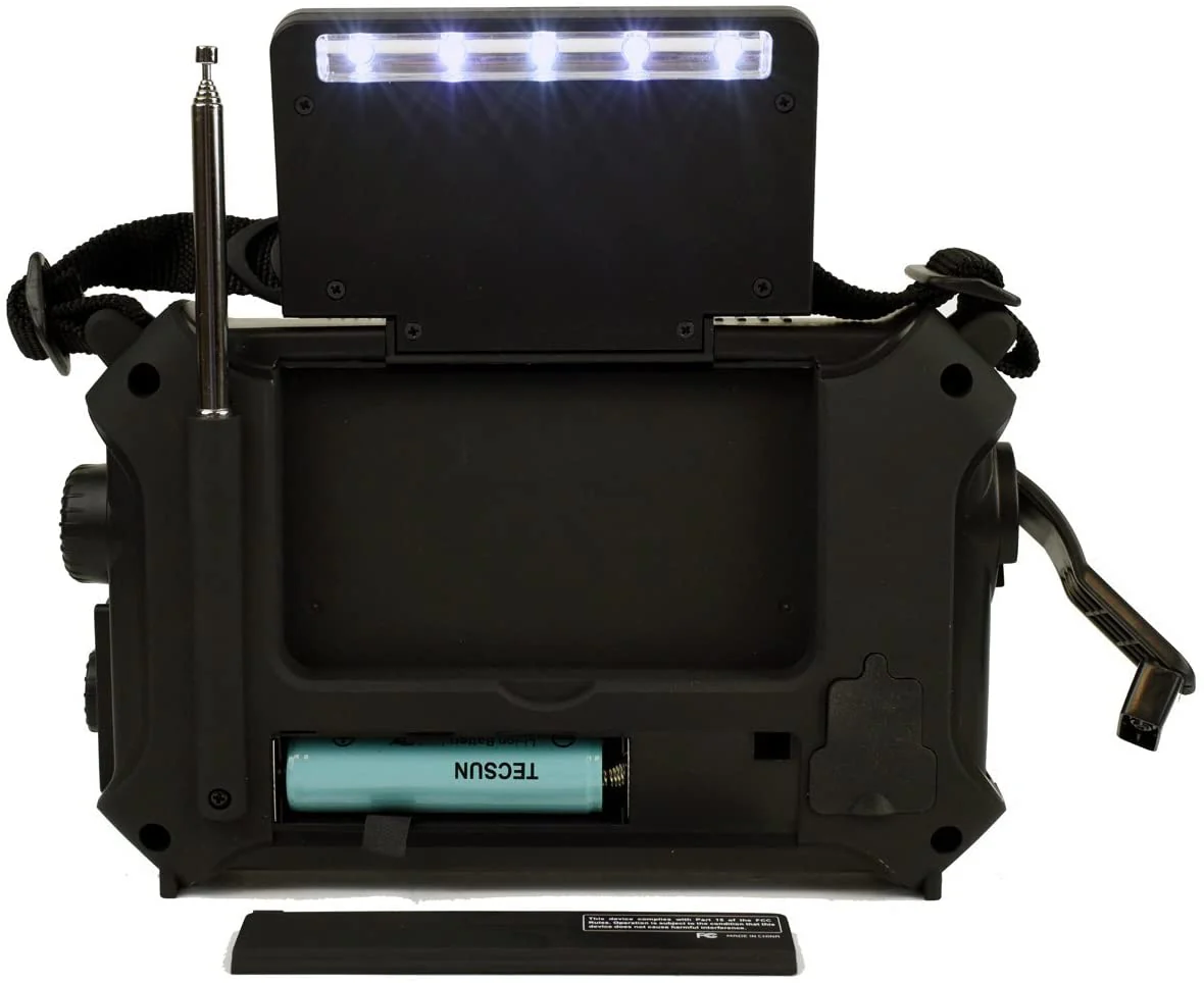 Kaito KA500L 4-Way Powered Emergency AM/FM/SW NOAA Weather Alert Radio with Solar Dynamo Crank Flashlight - Black - Image 3