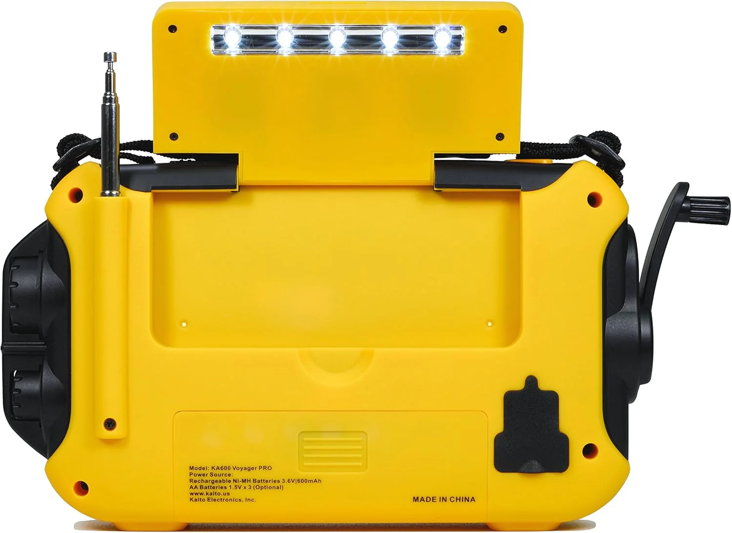 Kaito KA600 Digital Solar AM/FM/LW/SW Emergency Radio - Yellow - Image 4