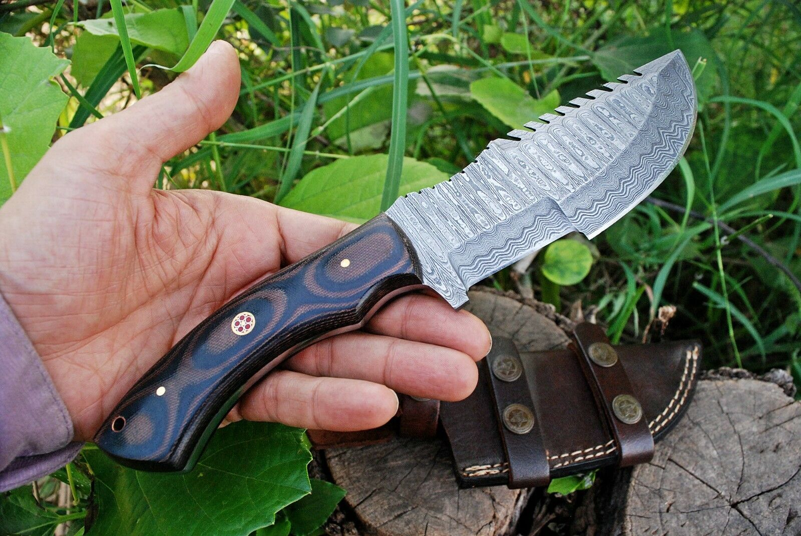 Knife from the Movie The Hunted – 10" Damascus Steel with Micarta Handle - Image 2