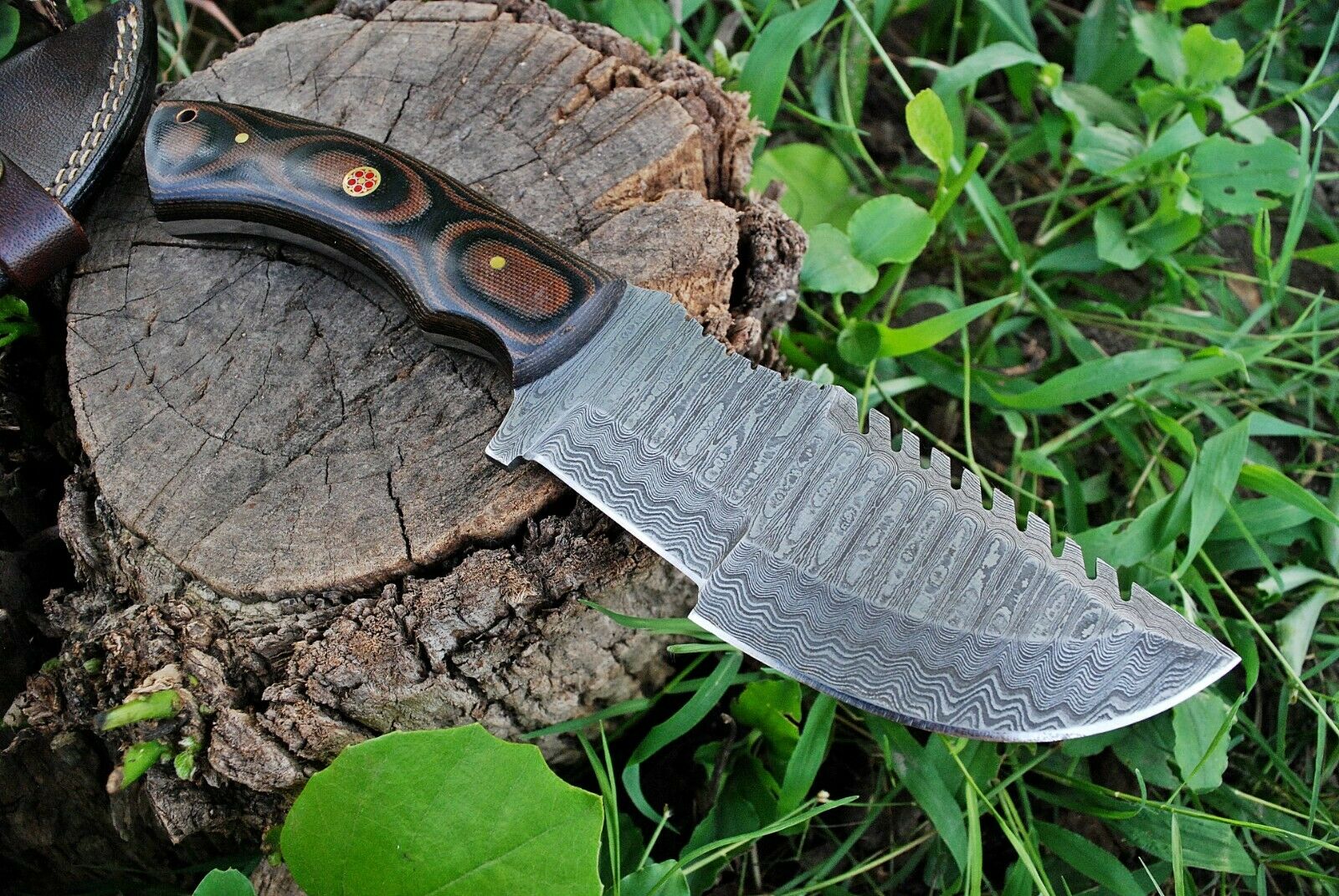 Knife from the Movie The Hunted – 10" Damascus Steel with Micarta Handle - Image 3