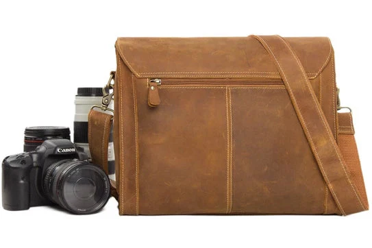 Light Brown Leather Camera Bag - Image 2