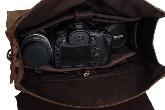 Light Brown Leather Camera Bag - Image 3