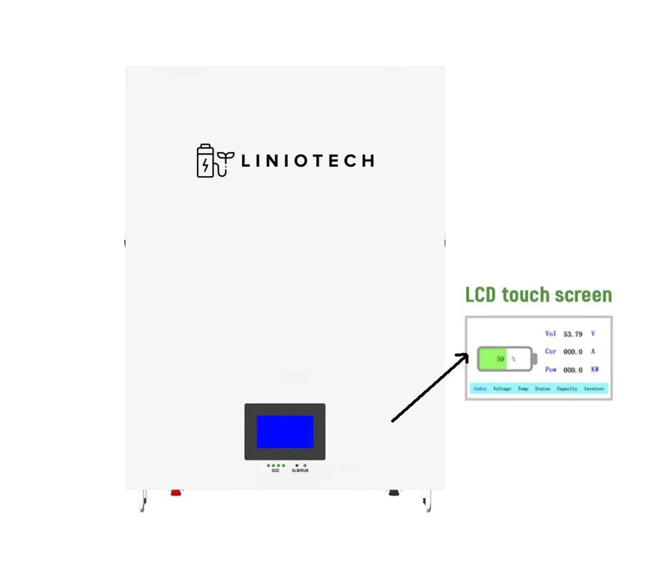 LINIOTECH 10kWh 51.2V 200Ah Lifepo4 Power Reserve Battery Storage Wall Mounted - Image 9