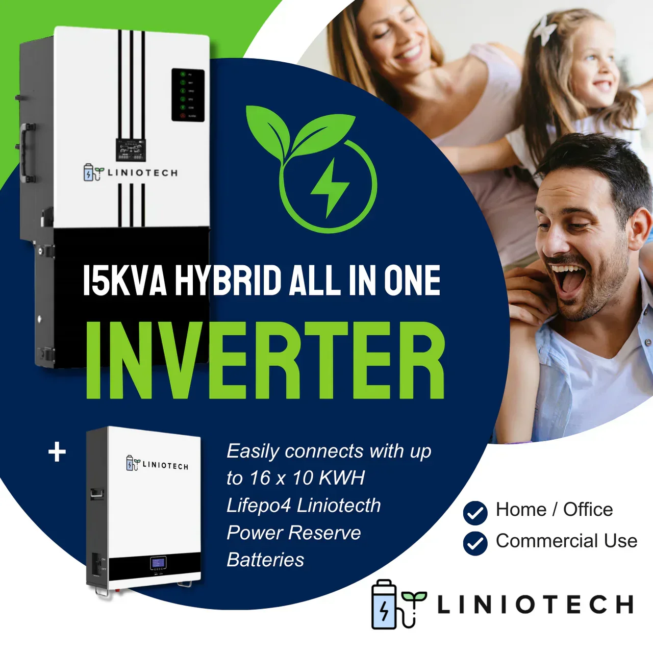 Liniotech 15kWh Hybrid Inverter All in One solar Inverter | 11.4kW AC Output 200A Pass Through - Image 6