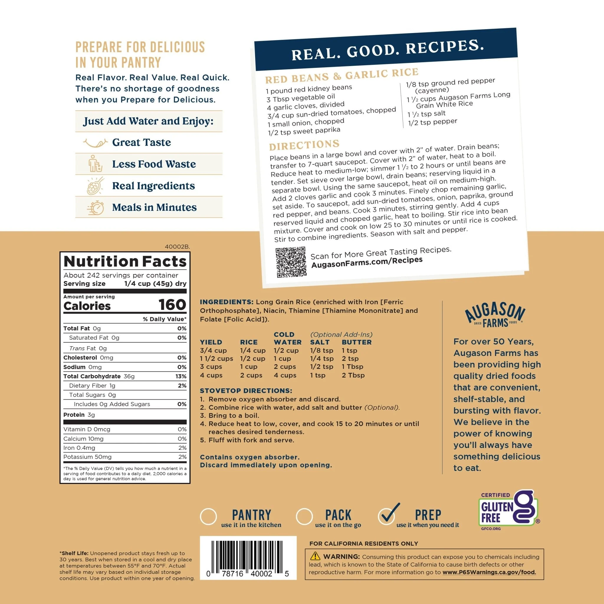 Long Grain White Rice, 242 Servings - Image 3