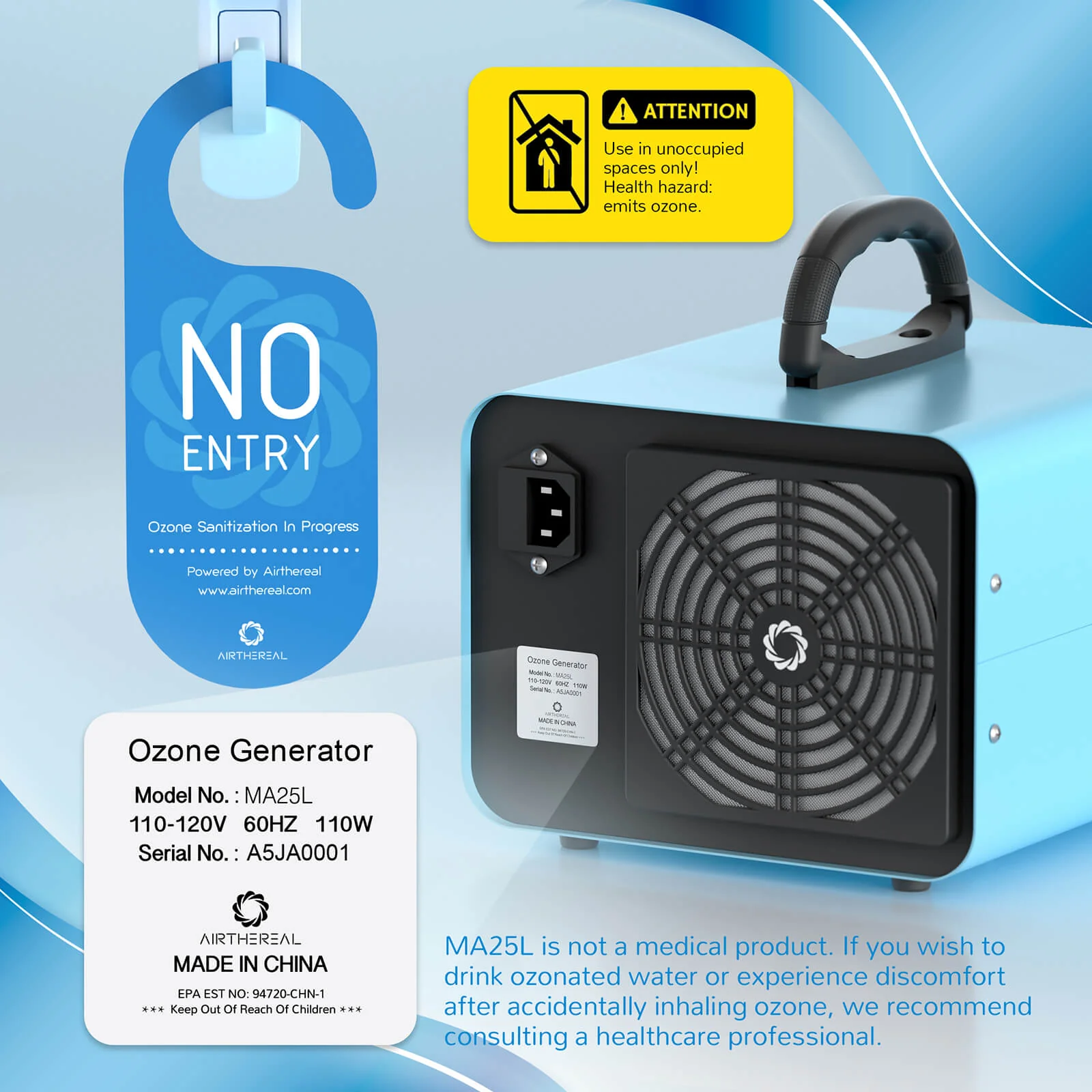 MA25L Dual-Mode Ozone Generator for Air & Water - European version - Image 7