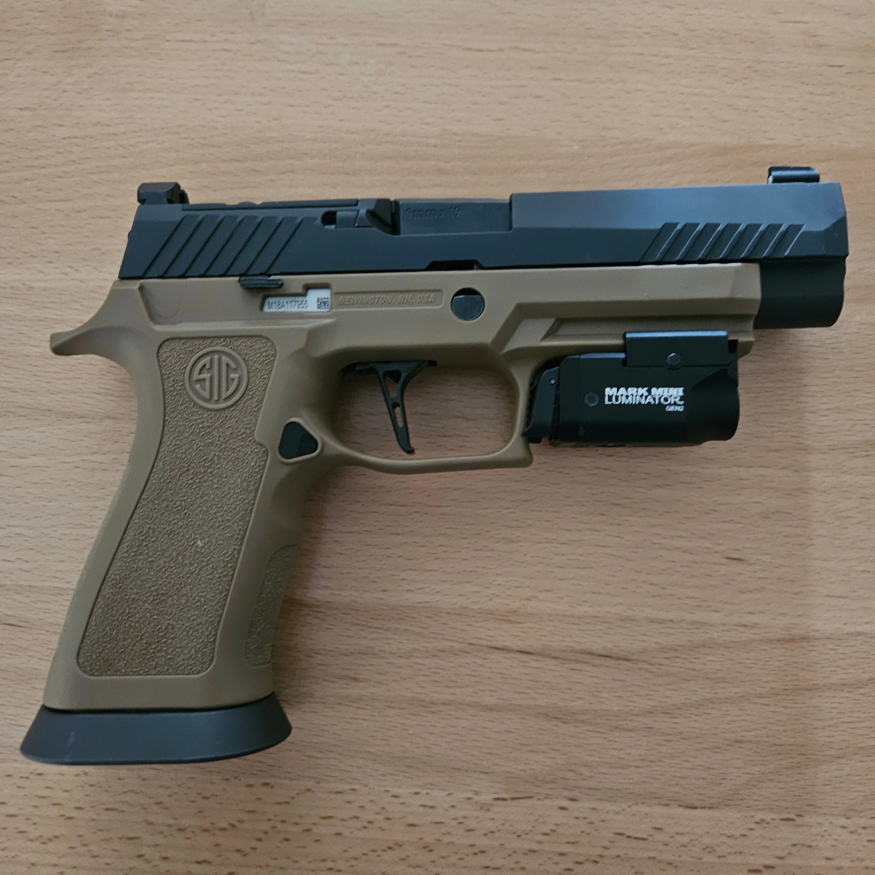 Mark Mini Pistol Light w/ NFA Tritium Night Sights Bundle w/ Orange Inserts For Glock Slimline and Walther PD380 (SC)